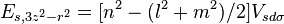 E_{s,3z^2-r^2} = [n^2 - (l^2 + m^2) / 2] V_{sd\sigma}