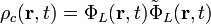 \rho_c(\mathbf r, t) = \Phi_L(\mathbf r, t) \tilde{\Phi}_L(\mathbf r, t)