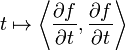 t\mapsto\left\langle\frac{\partial f}{\partial t},\frac{\partial f}{\partial t}\right\rangle