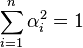 \sum _{i=1} ^n \alpha _i ^2 = 1