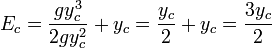 E_c=\frac{gy_c^3}{2gy_c^2}+y_c=\frac{y_c}{2}+y_c=\frac{3y_c}{2}