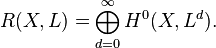 R(X, L) = \bigoplus_{d=0}^\infty H^0(X, L^d).