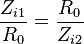 \frac {Z_{i1}}{R_0} = \frac {R_0}{Z_{i2}}