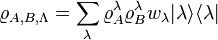 
\varrho_{A, B, \Lambda}=\sum_\lambda \varrho_A^\lambda \varrho_B^\lambda w_\lambda |\lambda\rangle\langle\lambda|
\,