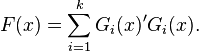 
F(x)=\sum_{i=1}^k G_i(x)'G_i(x) .
