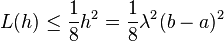  L(h)\leq \frac{1}{8}h^2=\frac{1}{8}\lambda^2(b-a)^2