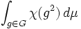 \int_{g\in G}\chi(g^2)\,d\mu