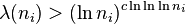 \lambda(n_i) > (\ln n_i)^{c\ln\ln\ln n_i}