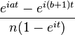 \frac{e^{iat}-e^{i(b+1)t}}{n(1-e^{it})}