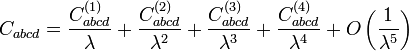 C_{abcd} = \frac{C^{(1)}_{abcd}}{\lambda}+\frac{C^{(2)}_{abcd}}{\lambda^2}+\frac{C^{(3)}_{abcd}}{\lambda^3}+\frac{C^{(4)}_{abcd}}{\lambda^4}+O\left(\frac{1}{\lambda^5}\right)