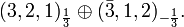 (3,2,1)_{1\over 3}\oplus(\bar{3},1,2)_{-{1\over 3}}.