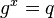 \textstyle g^x = q