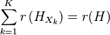 \sum_{k=1}^K r\left(H_{X_k} \right) = r(H)