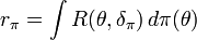 r_\pi = \int R(\theta,\delta_{\pi}) \, d\pi(\theta) \, 