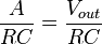 \frac{A}{RC}=\frac{V_{out}}{RC}