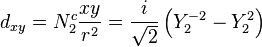 d_{xy} = N_2^c \frac{xy}{r^2} = \frac{i}{\sqrt{2}} \left(Y_2^{-2}-Y_2^2\right)