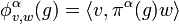 \phi^\alpha_{v,w}(g)=\langle v,\pi^\alpha(g)w\rangle 