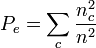 P_e = \sum_c \frac{n_c^2}{n^2}