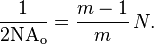 \frac{1}{2 \mathrm{NA_o}} = \frac{m-1}{m}\, N. 