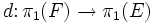  d\colon \pi_{1}(F) \rightarrow \pi_{1}(E) \! 