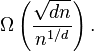 \Omega\left(\frac{\sqrt{dn}}{n^{1/d}}\right).