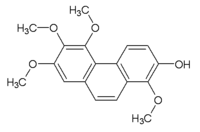 Chemical structure of 7-hydroxy-2,3,4,8-tetramethoxyphenanthrene