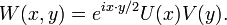 \displaystyle{ W(x,y)=e^{ix\cdot y/2}U(x)V(y).}