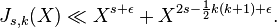 J_{s,k}(X)\ll X^{s+\epsilon}+X^{2s-\frac12k(k+1)+\epsilon}.