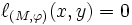 \ell_{(M,\varphi)}(x,y)=0