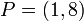 P = (1,8)