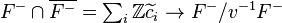 \textstyle F^{-} \cap \overline{F^{-}}=\sum_i \mathbb{Z}\widetilde{c}_i \to F^{-}/v^{-1} F^{-}