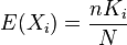 E(X_i) = \frac{n K_i}{N}