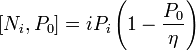 [N_i,P_0]=iP_i\left(1-\frac{P_0}{\eta}\right)