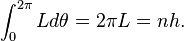 
\int_0^{2\pi} L d\theta = 2\pi L = n h.
