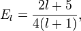 E_{l} = \frac{2l+5}{4(l+1)},