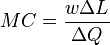  MC = \frac{w \Delta L}{\Delta Q}