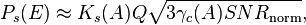 P_s(E) \approx K_s(A)Q\sqrt{3\gamma_c(A)SNR_\mathrm{norm}},