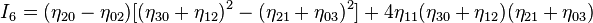 
   I_6 =  (\eta_{20} - \eta_{02})[(\eta_{30} + \eta_{12})^2 - (\eta_{21} + \eta_{03})^2] + 4\eta_{11}(\eta_{30} + \eta_{12})(\eta_{21} + \eta_{03})
