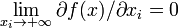 \lim_{x_{i} \to +\infty} \partial f(x)/\partial x_i =0