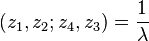 (z_1, z_2; z_4, z_3) = {1\over\lambda}