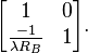 
\begin{bmatrix}
  1 & 0 \\
  \frac{-1}{\lambda R_B} & 1 
\end{bmatrix}.
