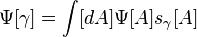 \Psi [\gamma] = \int [dA] \Psi [A] s_\gamma [A]