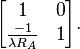 
\begin{bmatrix}
  1 & 0 \\
  \frac{-1}{\lambda R_A} & 1 
\end{bmatrix}.
