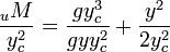 \frac{_uM}{y_c^2} = \frac{gy_c^3}{gyy_c^2} + \frac{y^2}{2y_c^2}