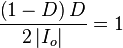 \frac{\left(1-D\right)D}{2\left|I_o\right|} = 1