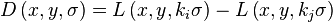 D \left( x, y, \sigma \right) = L \left( x, y, k_i\sigma \right) - L \left( x, y, k_j\sigma \right)