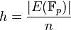 h = \frac{|E(\mathbb{F}_p)|}{n}