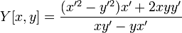 Y[x,y]=\frac{(x'^2-y'^2)x'+2xyy'}{xy'-yx'}