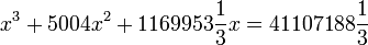 x^3+5004x^2+1169953\frac{1}{3}x=41107188\frac{1}{3}