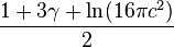 \frac{1+3\gamma+\ln(16\pi c^2)}{2}